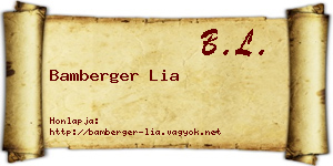 Bamberger Lia névjegykártya